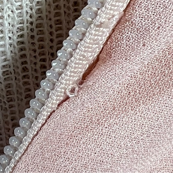 Lulu’s Deep V-Neck Blush Gown Maxi Prom Dress With Front Slit Grecian Goddess S - Picture 14 of 16